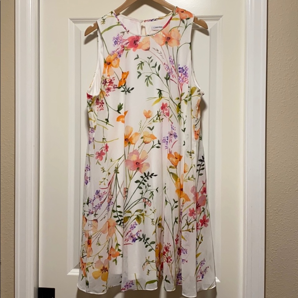 Calvin Klein plus Floral Tank Mini Dress